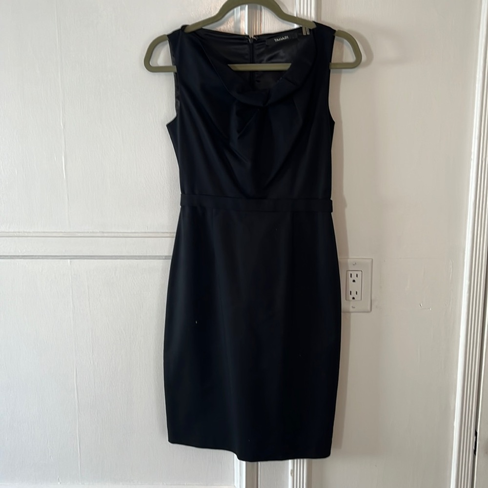 Tahari black sheath dress with belt size 2